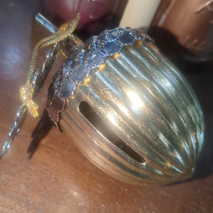 Hold and silver Acorn Bell Ornament fall2