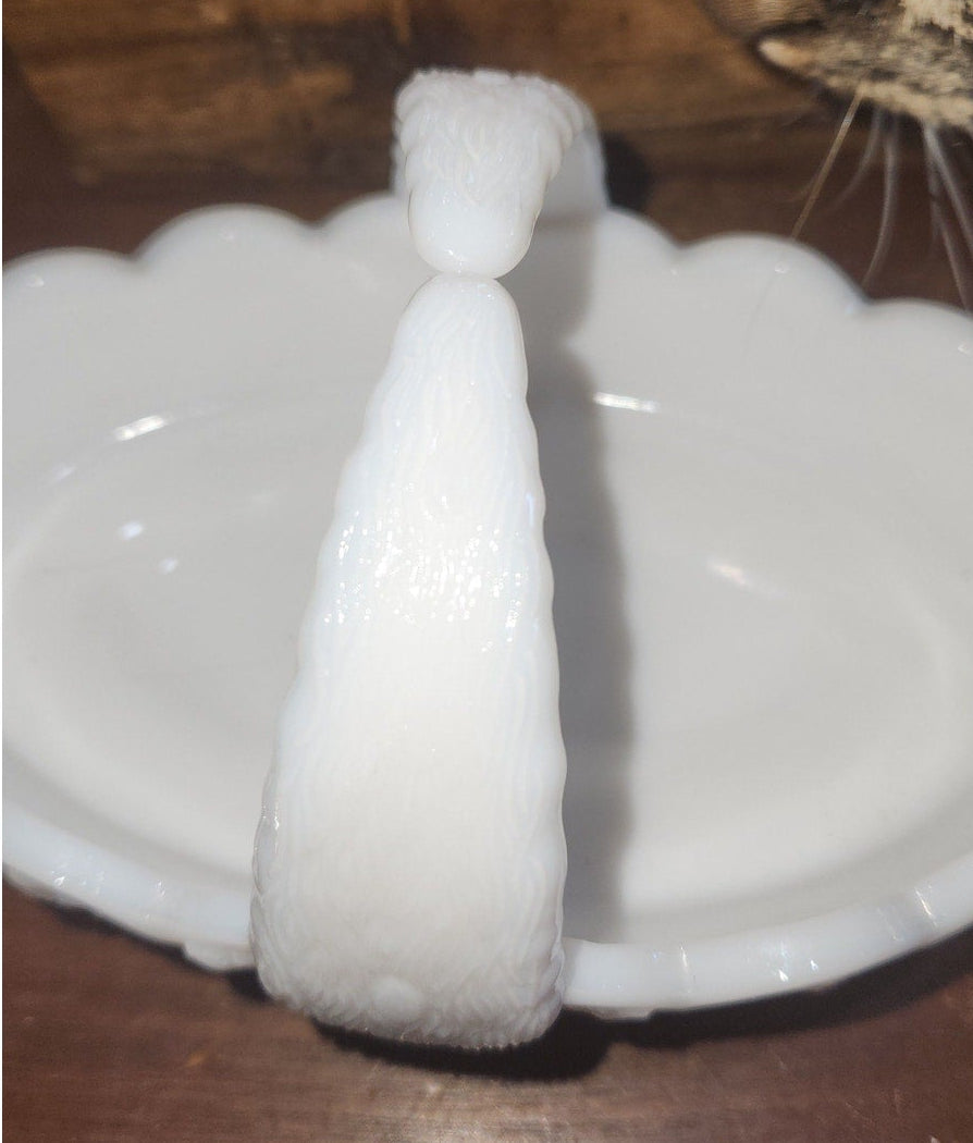 Vintage Westmoreland Paneled Grape Milk Glass Basket