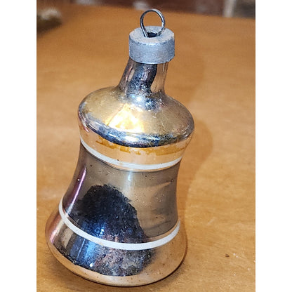 Vintage Mercury Glass Bell Ornaments Set of 2 AS IS vo001