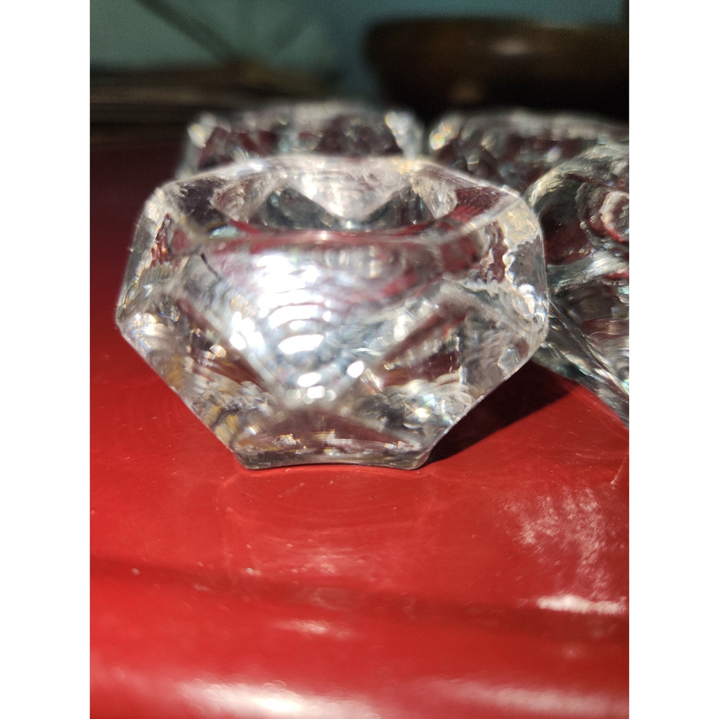 vintage pressed glass salt cellars set of 6