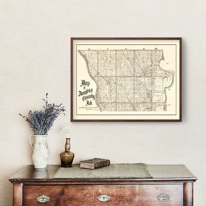 Vintage Map of Douglas County, Nebraska 1900 -Not available at Minden location-