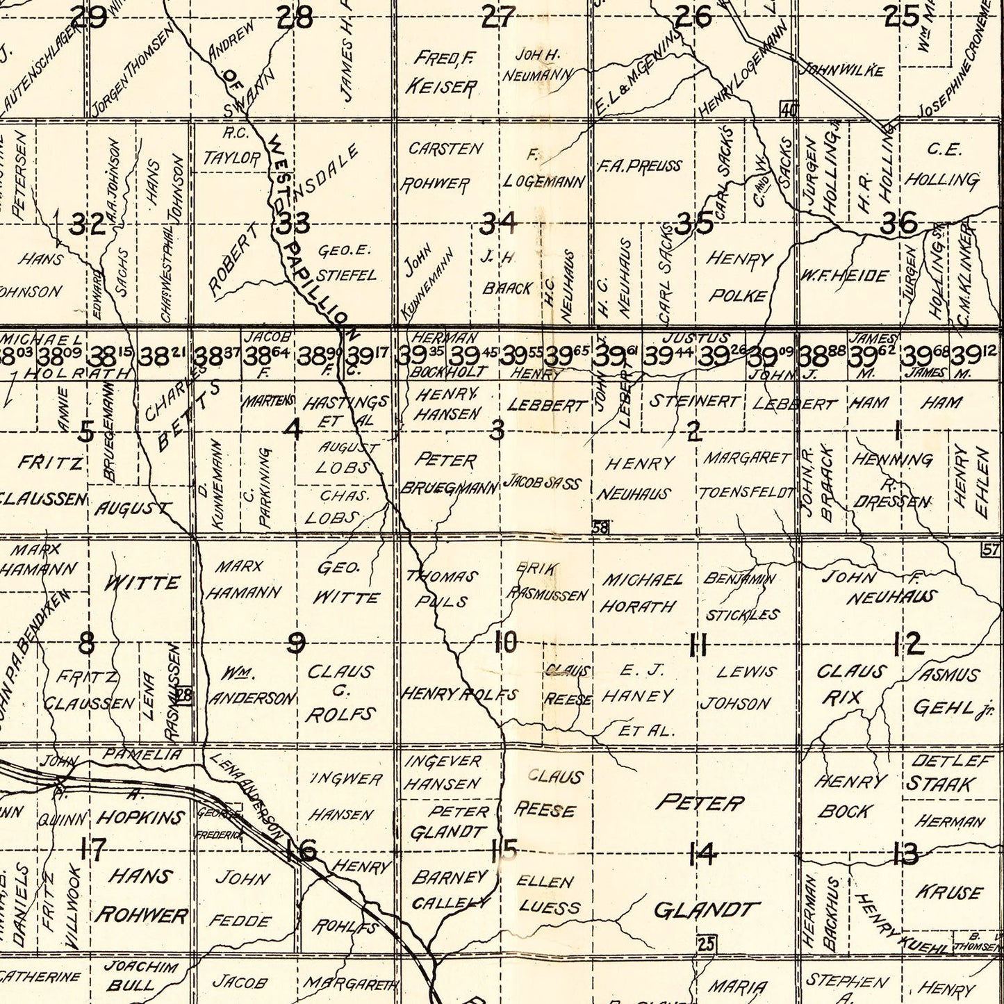 Vintage Map of Douglas County, Nebraska 1900 -Not available at Minden location-