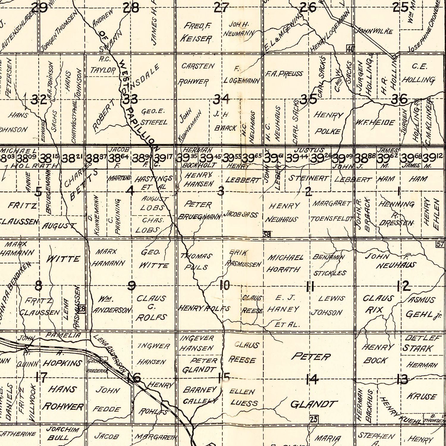 Vintage Map of Douglas County, Nebraska 1900 -Not available at Minden location-