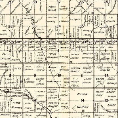 Vintage Map of Douglas County, Nebraska 1900 -Not available at Minden location-