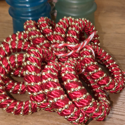 Napkin Rings Red and Gold Set of 8