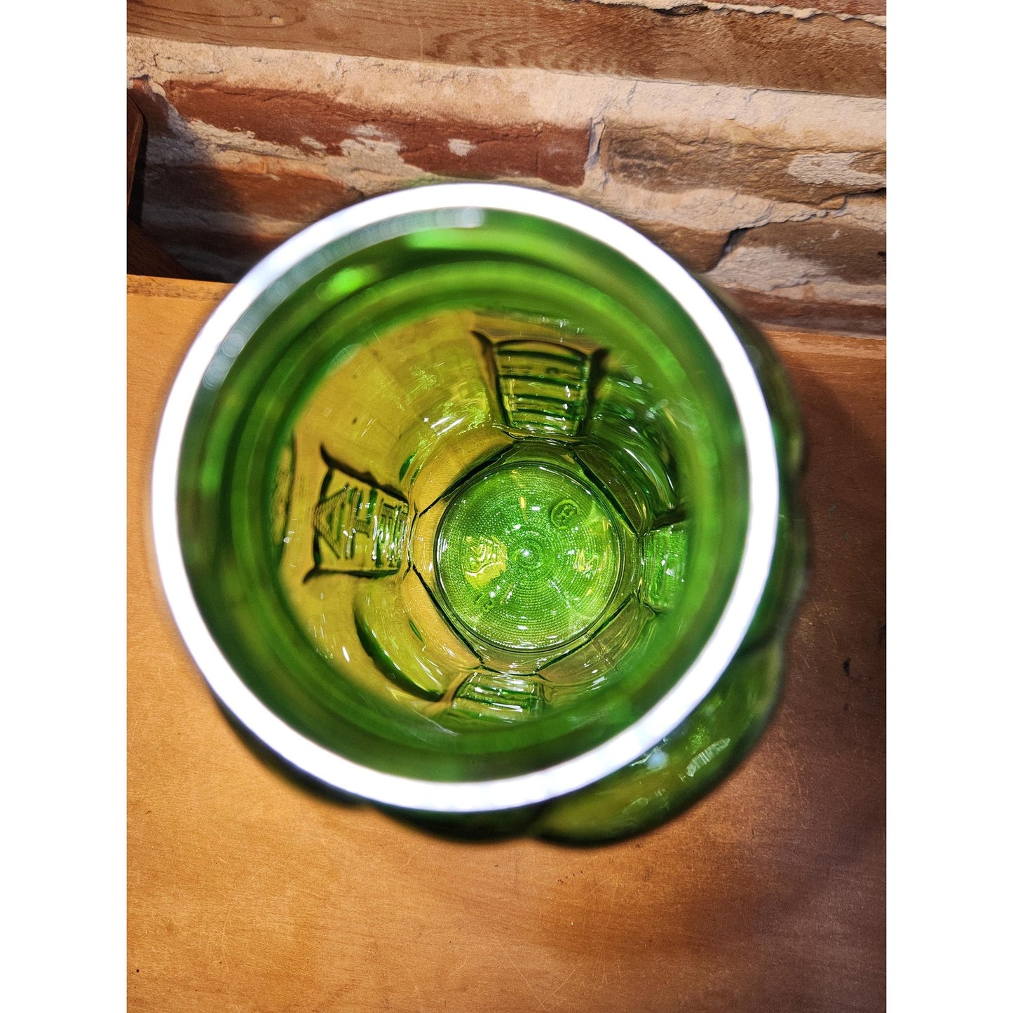 Vintage Anchor Hocking Green Glass 40 oz Water Juice Refrigerator Bottle Jar jar111
