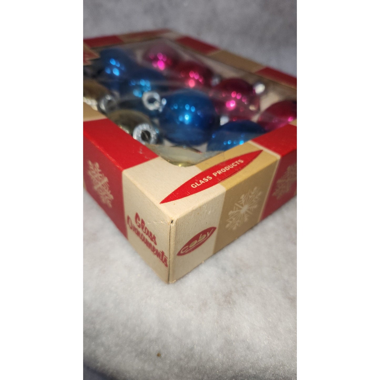 Vintage Box of Coby Glass Ornaments BO04