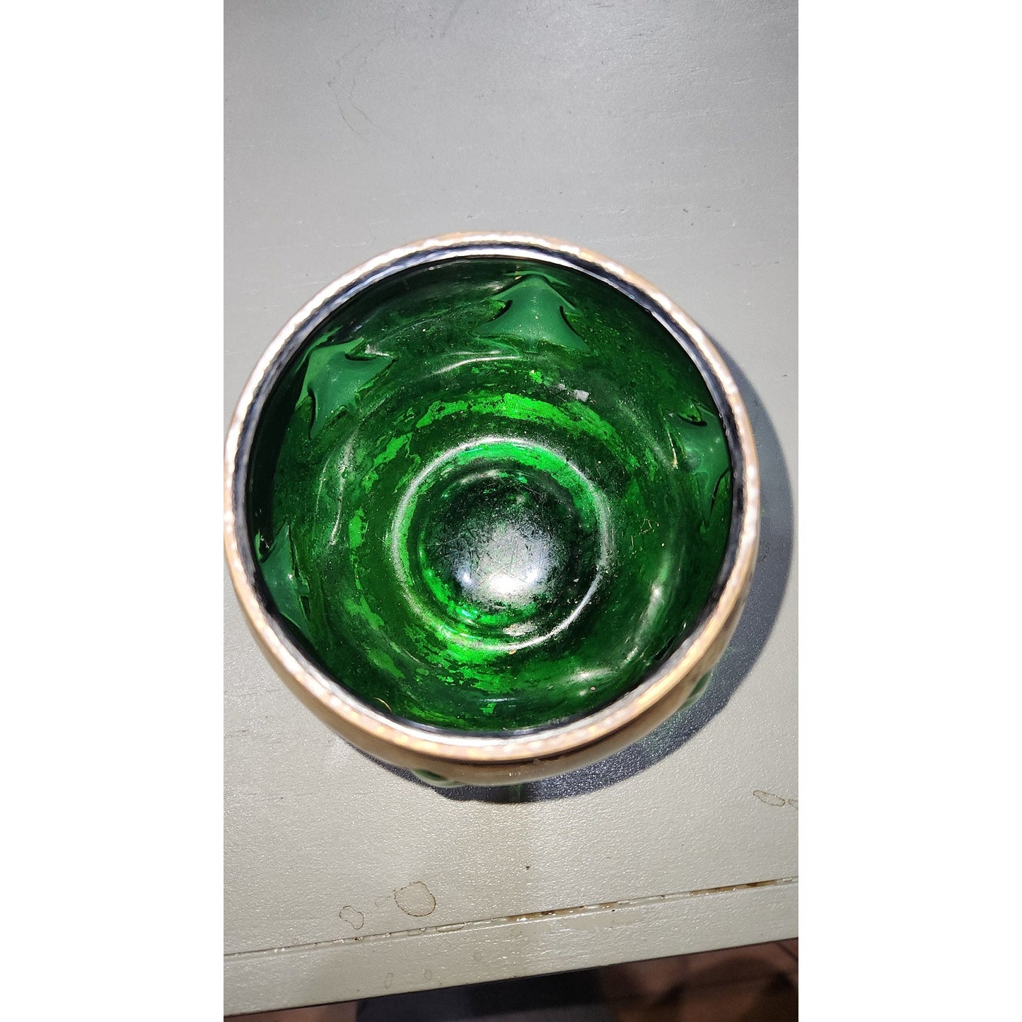 Vintage Brass cut out tree glass insert candle holder