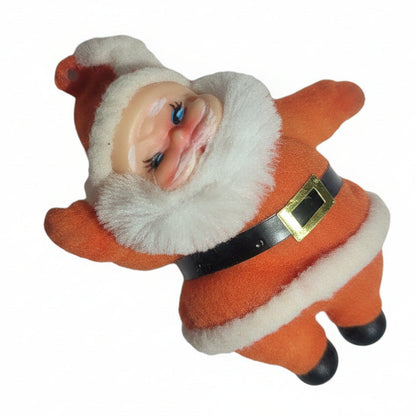 Vintage Flocked Dancing Santa sf87