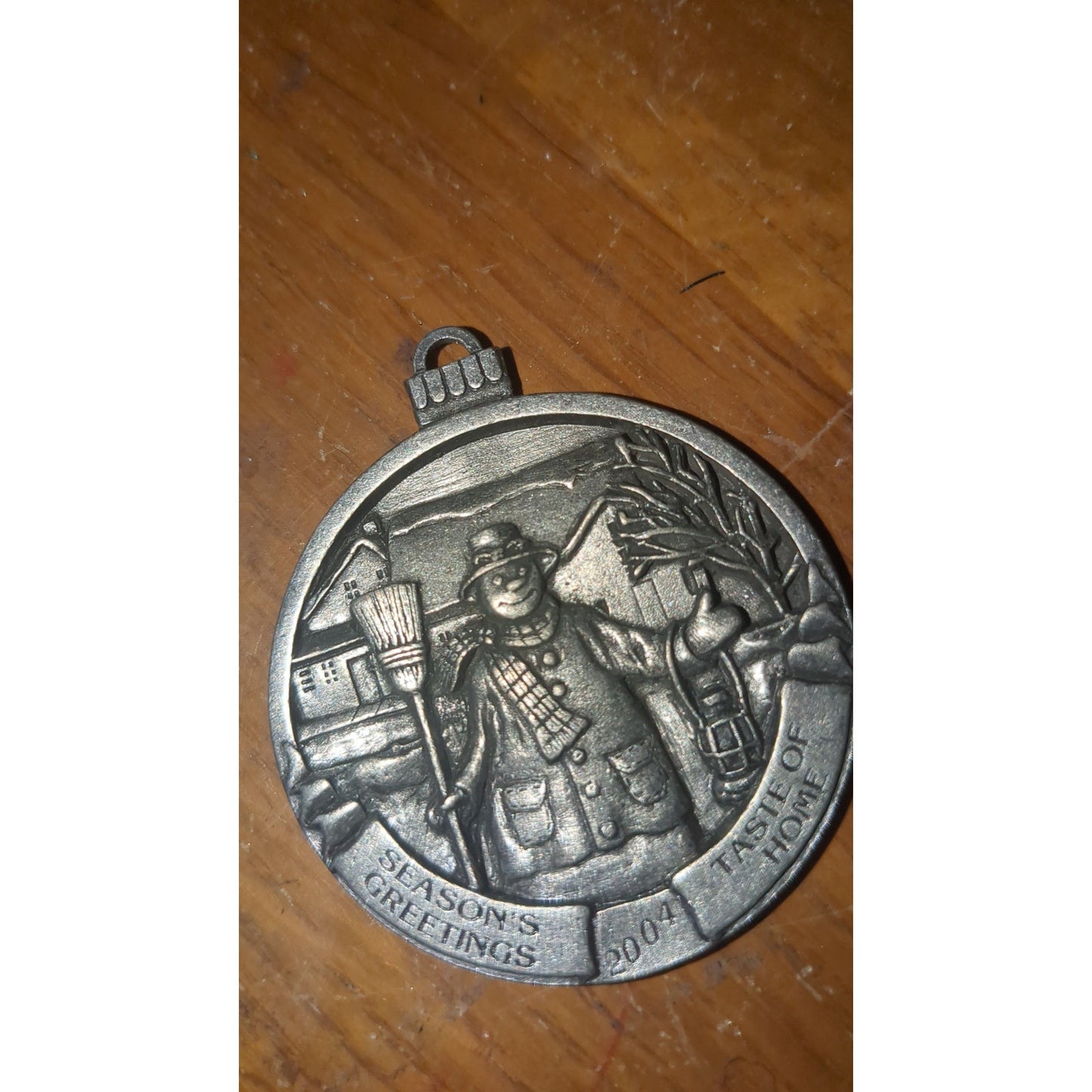 Taste of Home 2004 Snowman pewter ornament