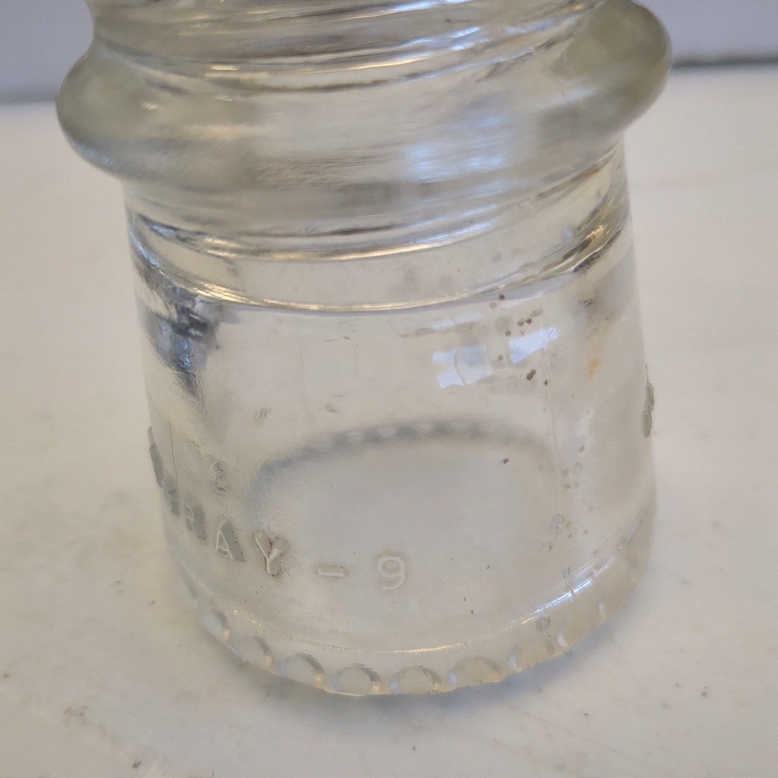 Vintage Clear Glass Hemingray Insulator #9 h69