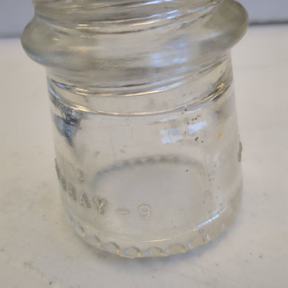 Vintage Clear Glass Hemingray Insulator #9 h69