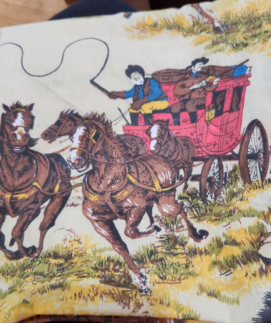 Vintage Cowboy and Native American Fabric