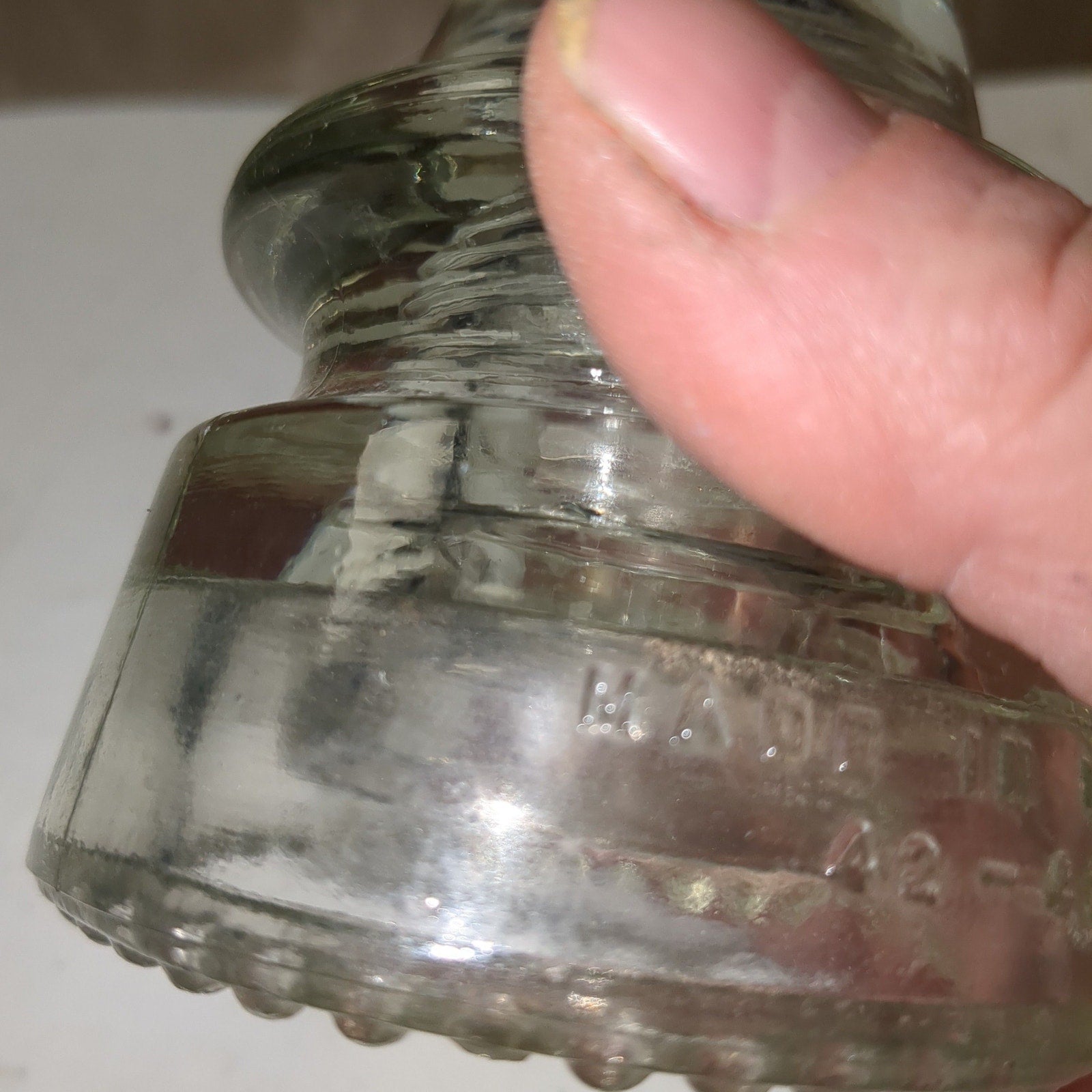 Vintage Hemingray Glass Clear Insulator h619