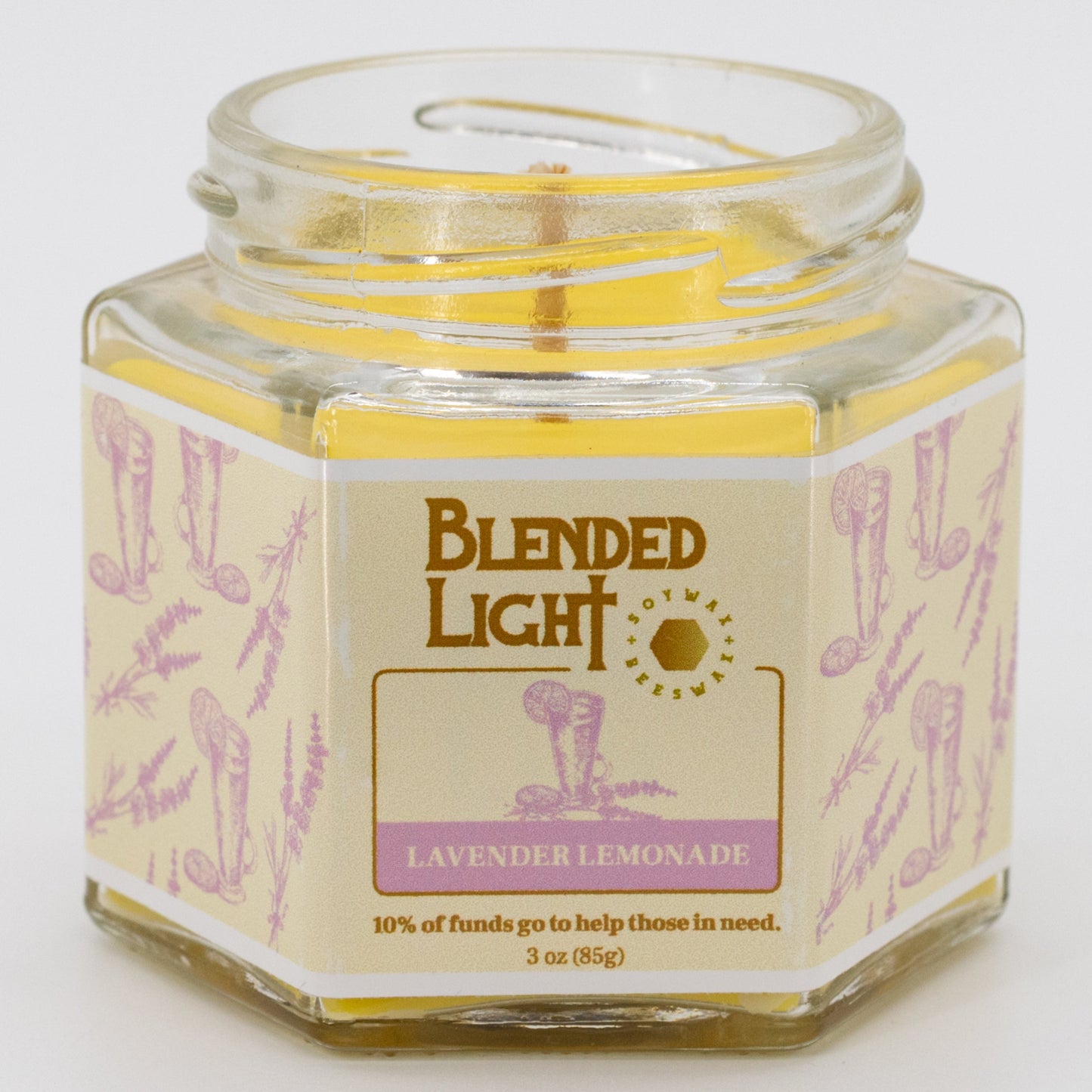 Lavender Lemonade Scented Candle | Multiple Sizes | Blended Light
