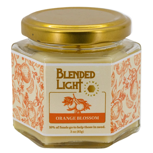Orange Blossom Scented Candle | Multiple Sizes | Blended Light 3 oz.