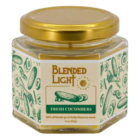 Fresh Cucumber Scented Candle | Mutliple Sizes | Blended Light 3 oz.