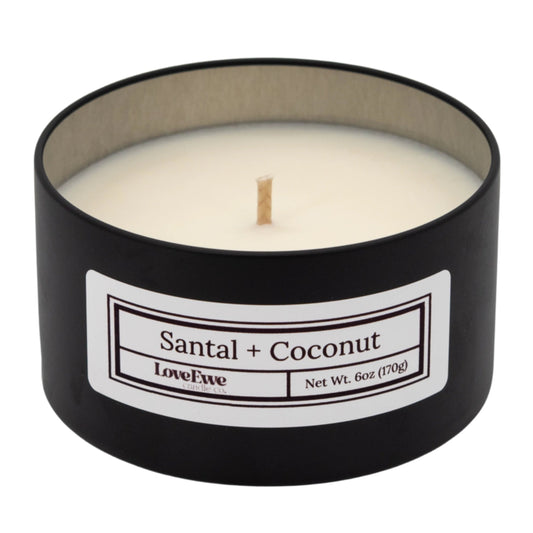 Santal + Coconut Scented Candle | 6 oz | Love Ewe Candle Company