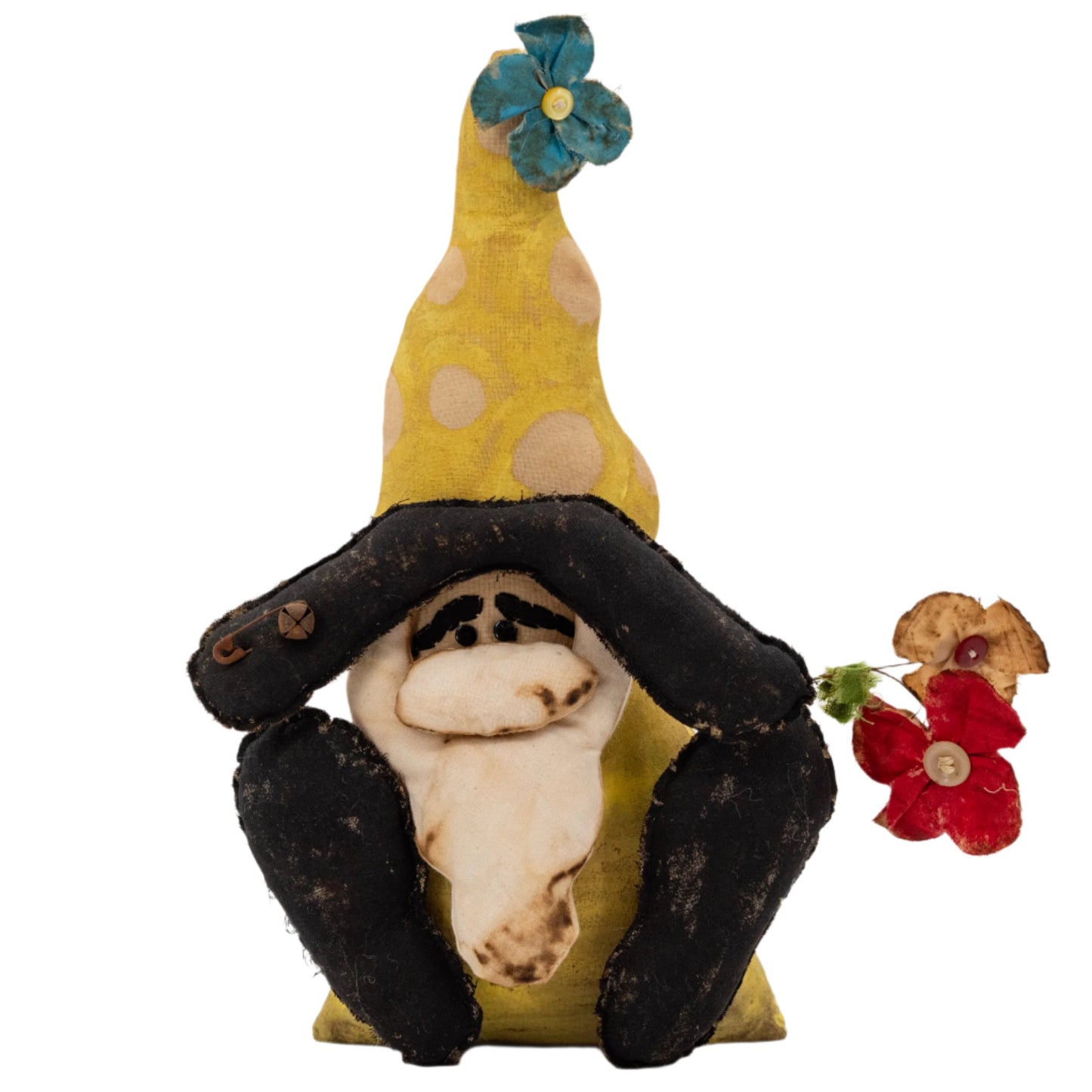 Sitting Gnome Rustic Decoration | 11" x 9" | The Painted Attic