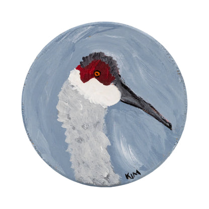 Sandhill Hand Painted Crane Coasters | Set of 6 | 4" x 4" | The Painted Attic