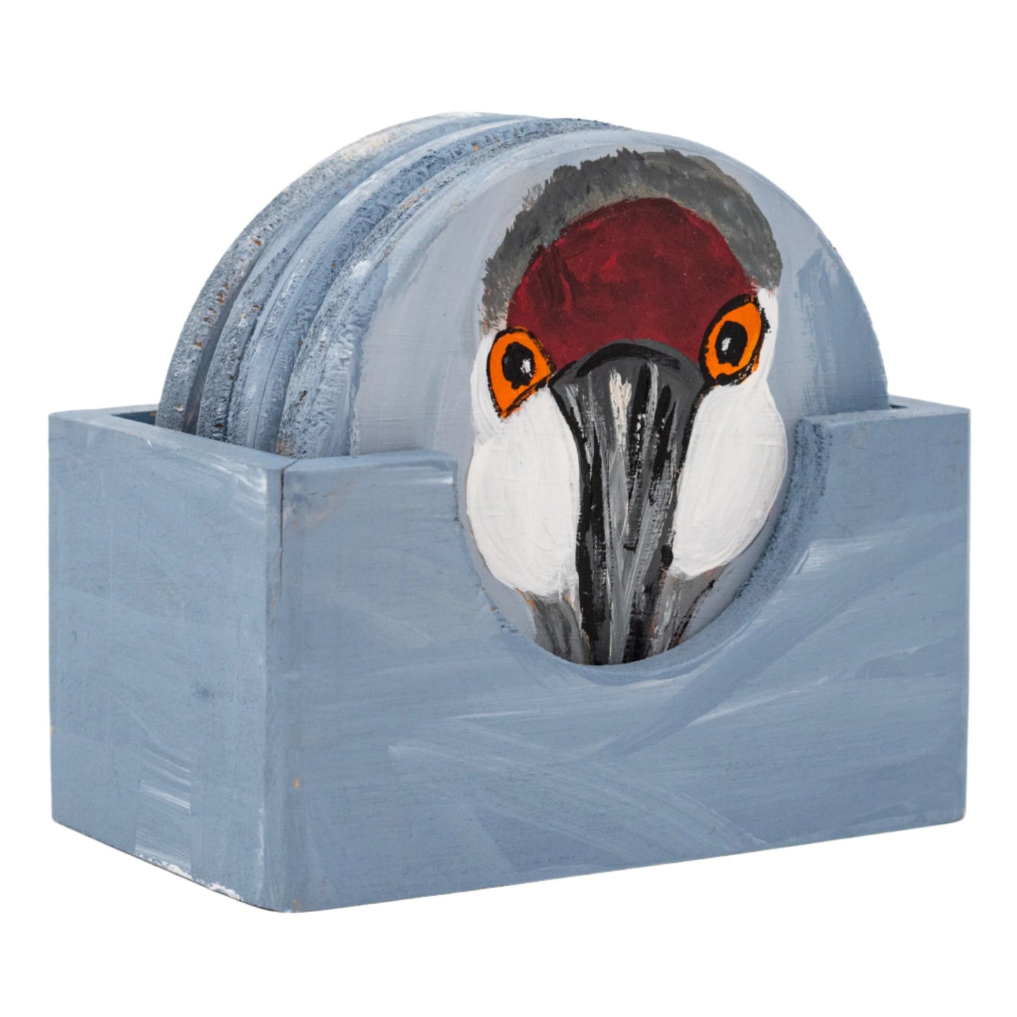 Sandhill Hand Painted Crane Coasters | Set of 6 | 4" x 4" | The Painted Attic