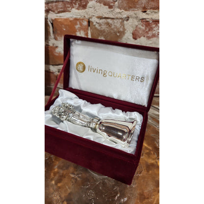 Vintage Livingquarters Annual Santa Bell 2001 Laquered Silver Plate