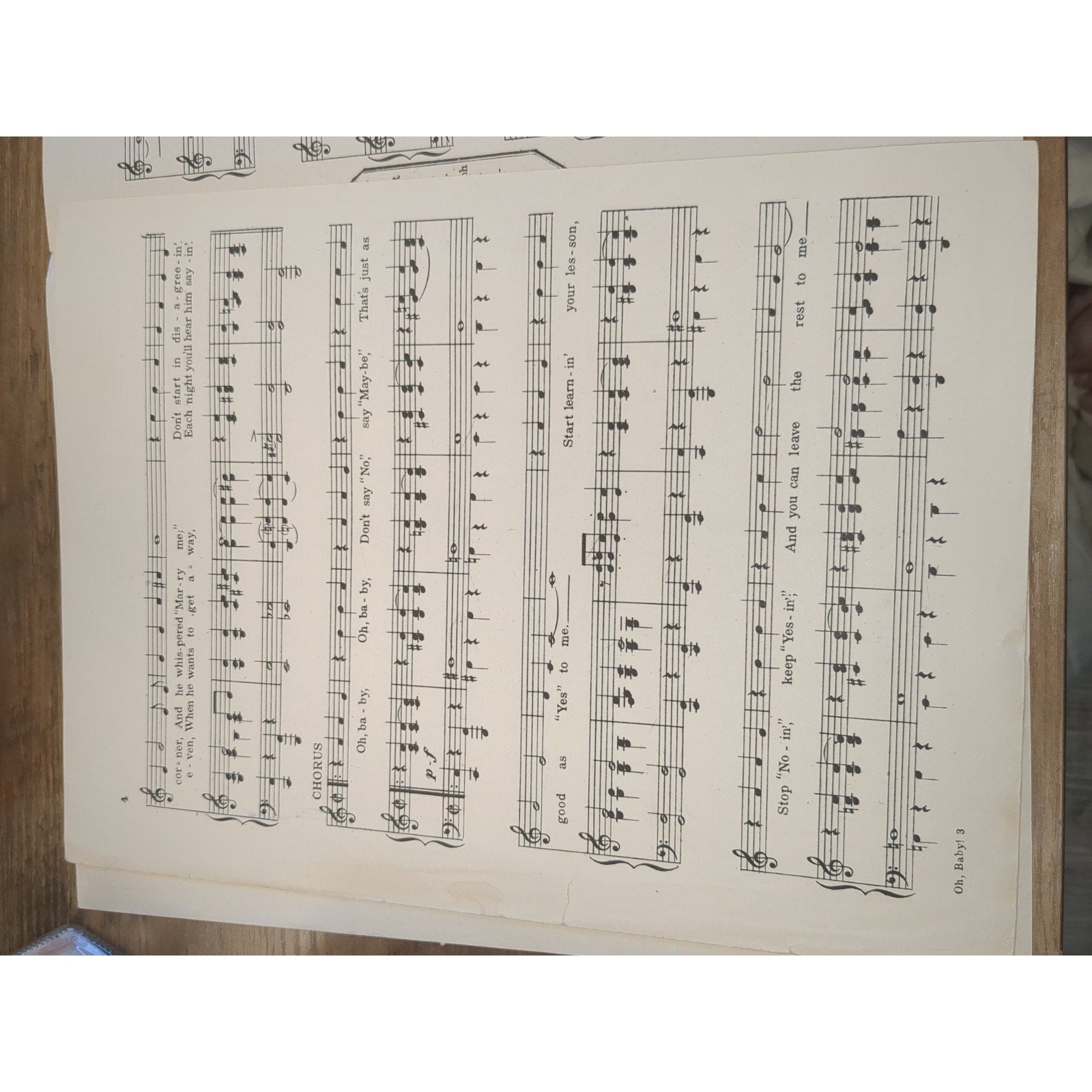 Vintage 1924 Sheet Music, "Oh, Baby - Don't Say No - Say Maybe" Irving Berlin