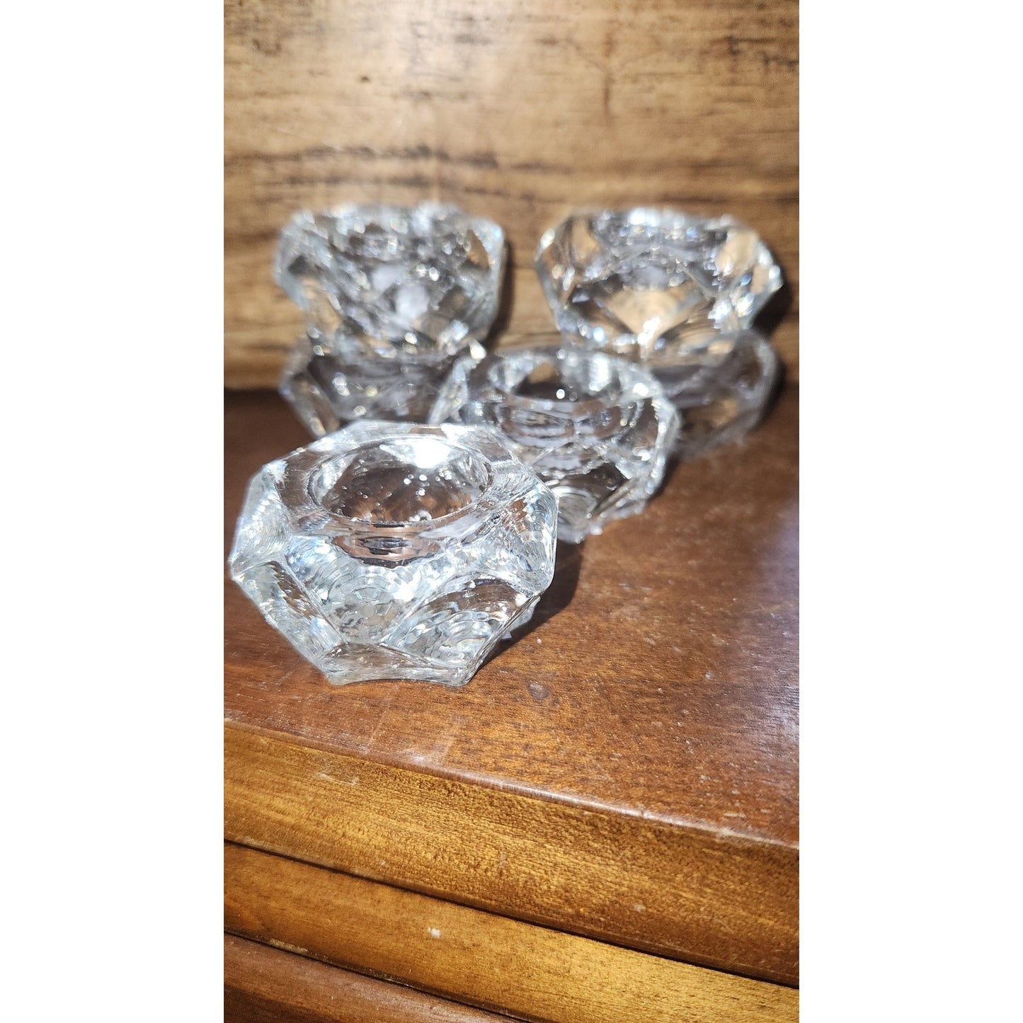 vintage pressed glass salt cellars set of 6