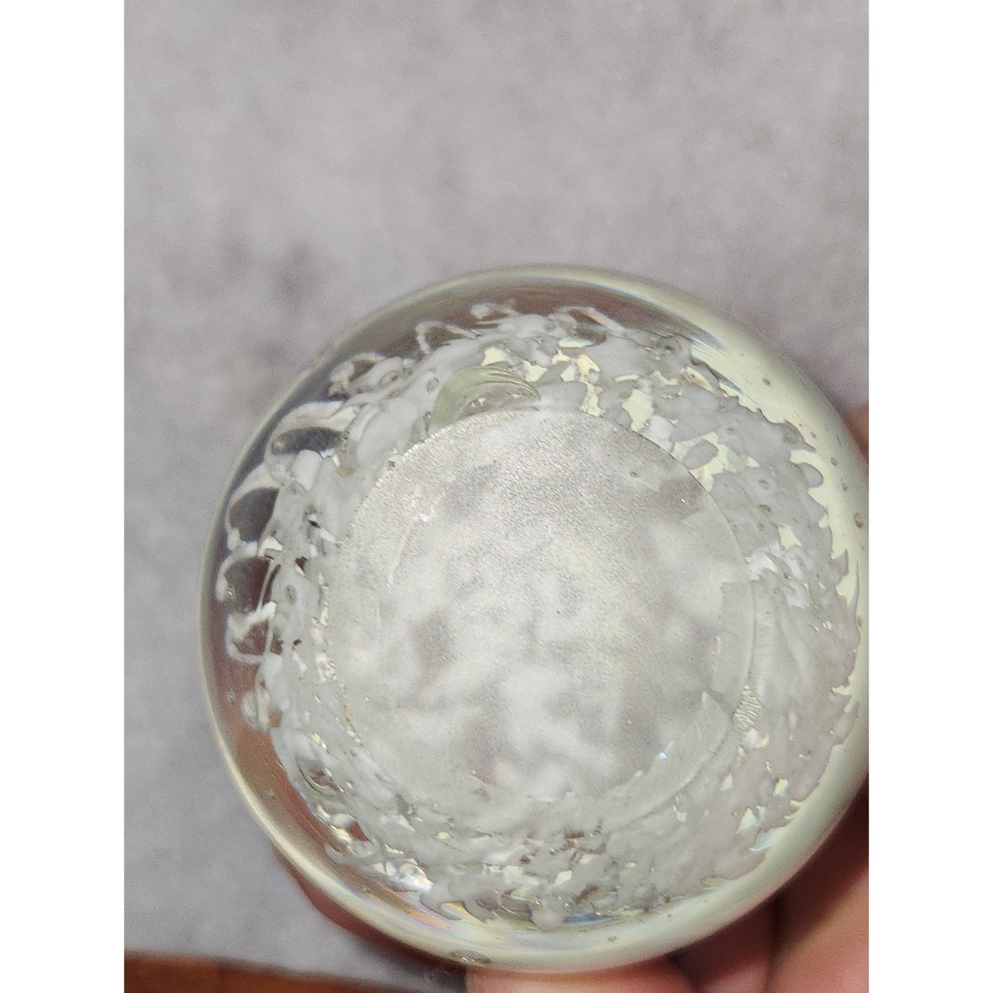 Copied - Vintage paperweight ring holder glass pw1