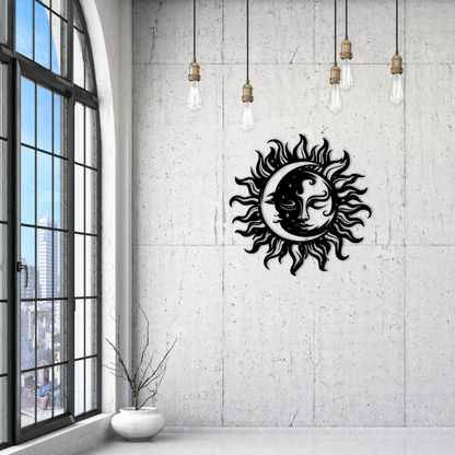 Sun & Moon Decorative Metal Sign 6inch