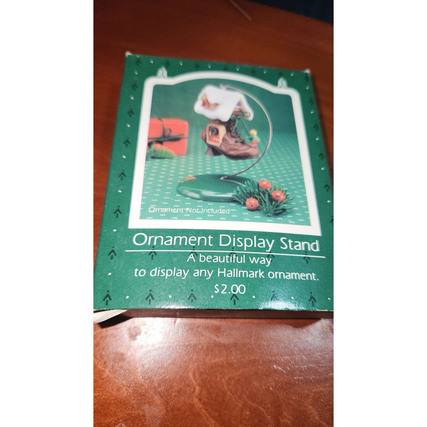 Vintage Hallmark Ornament Display Stand 1985 With Green Plastic Base