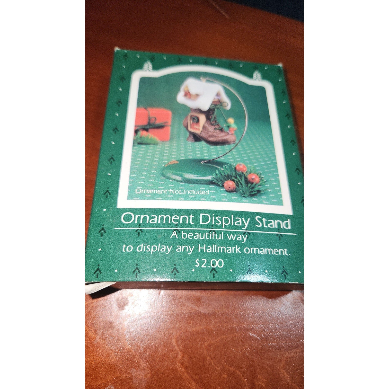 Vintage Hallmark Ornament Display Stand 1985 With Green Plastic Base