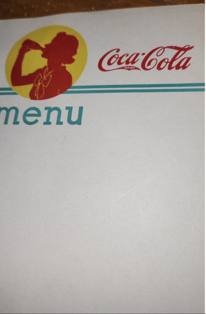 Vintage Coca-Cola Unused Menu Sheet from 1950s One Page ONLY
