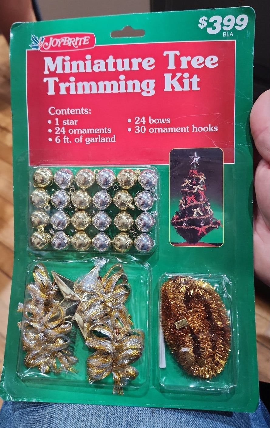 Joy Brite Miniature Tree Trimming Kit Christmas Tree Ornaments Garland Topper