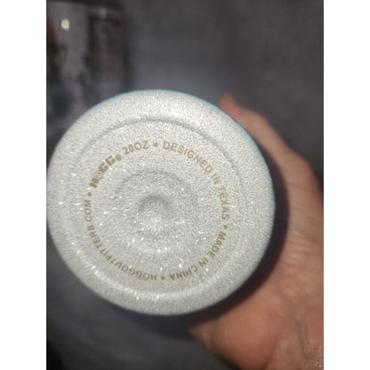 20 oz Stainless Steel Glitter Tumbler Flowers Daisy Dasies