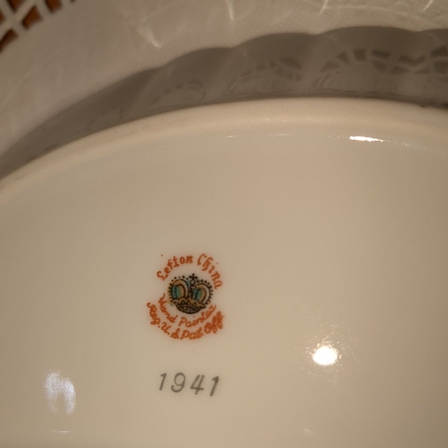 Hand Painted Ceramic Crescent Trinket Tray G5