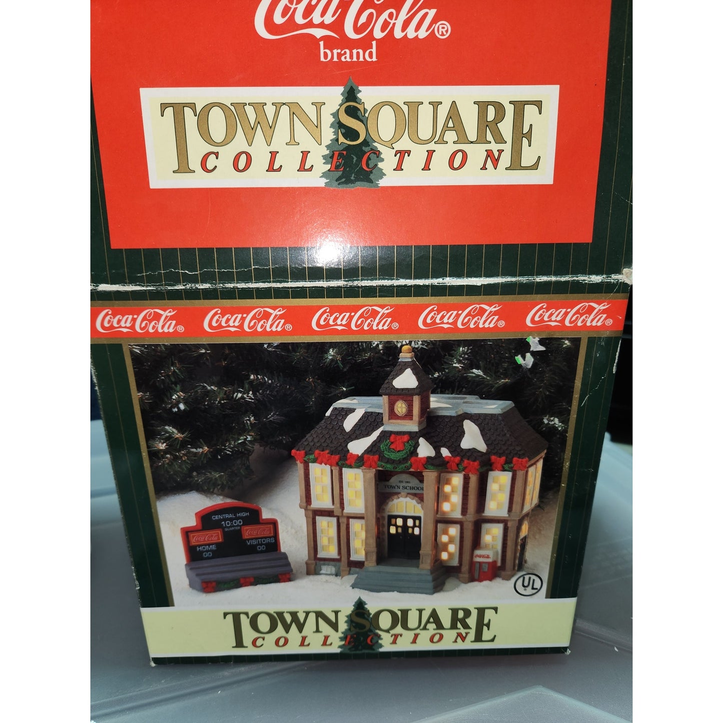 Coca-Cola Coke Town Square Collection Central High AS IS damaged roof cc41