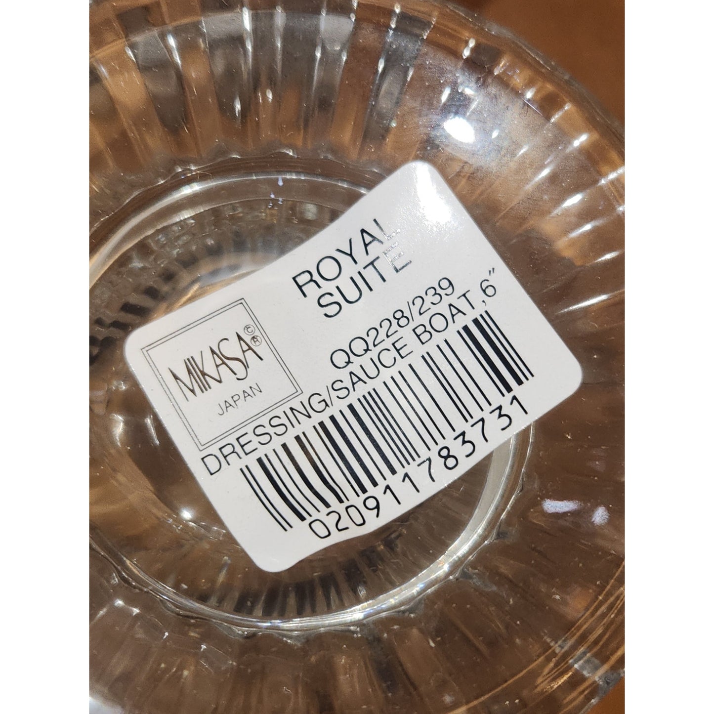 Mikasa Royal Suite Dressing Sauce Boat QQ228/239 6" Clear NEW in box Japan mi87