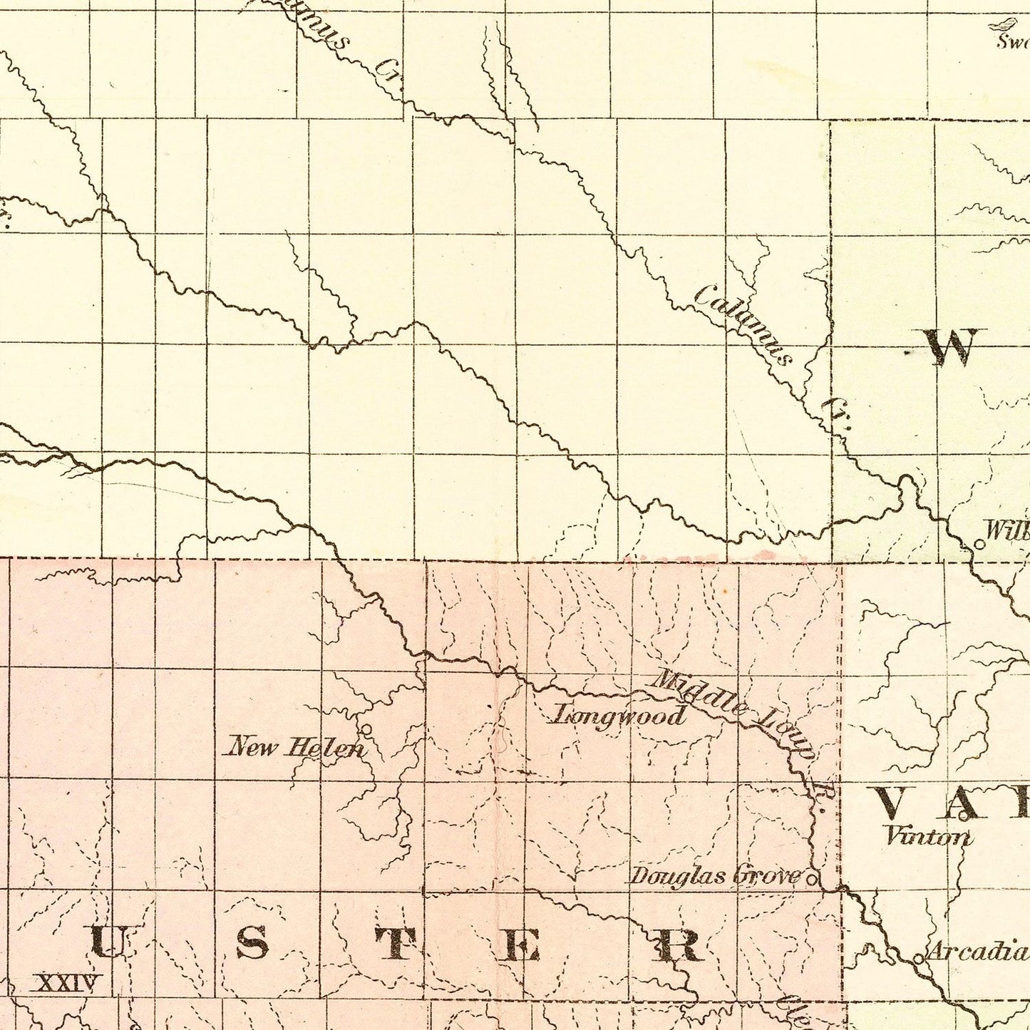 Vintage Map of Nebraska 1867 -Not available at Minden location-