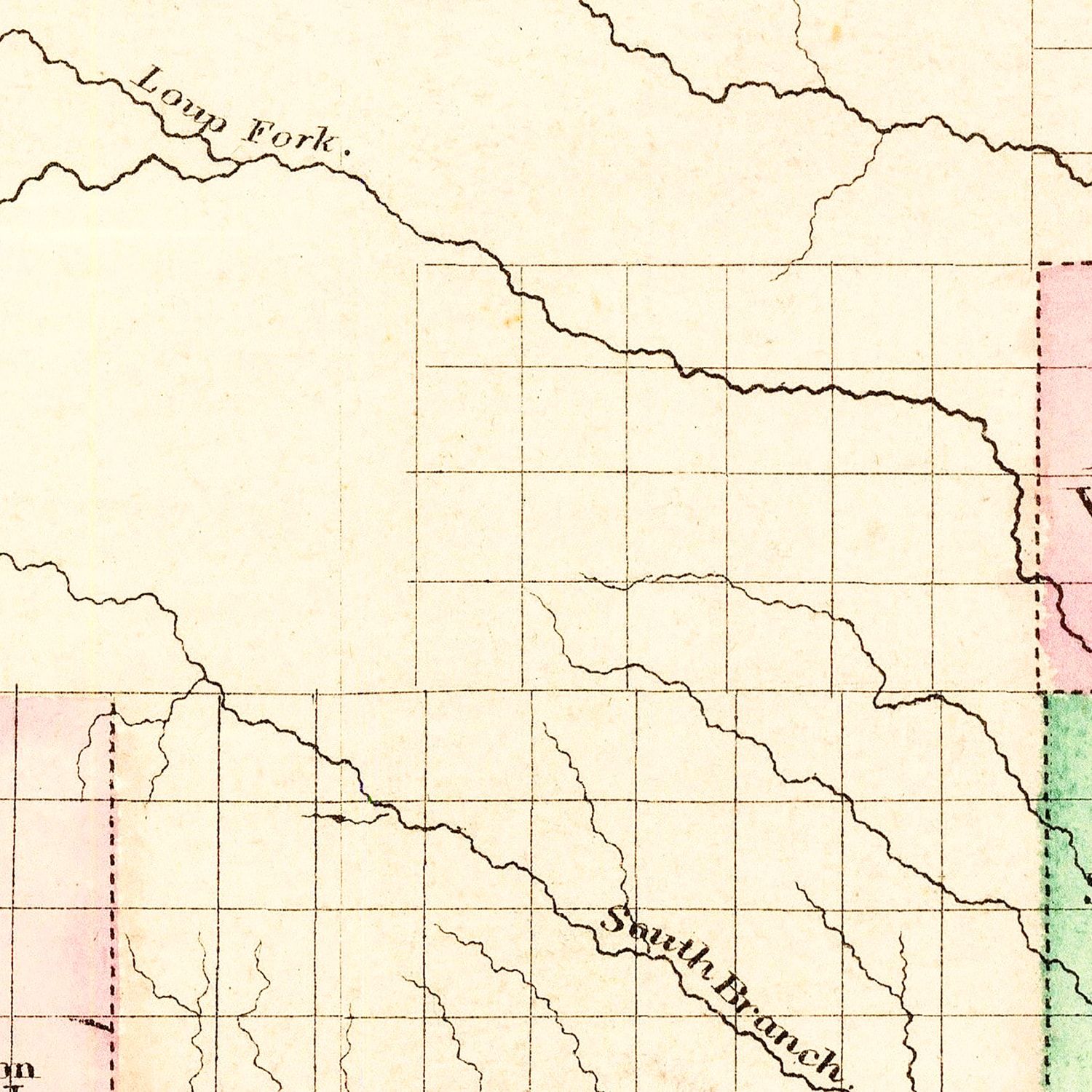 Vintage Map of Nebraska 1876 -Not available at Minden location-