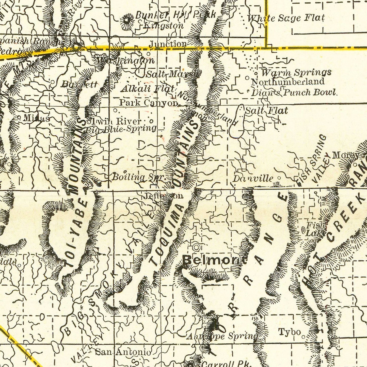 Vintage Railroad Map of Nebraska 1884 -Not available at Minden location-