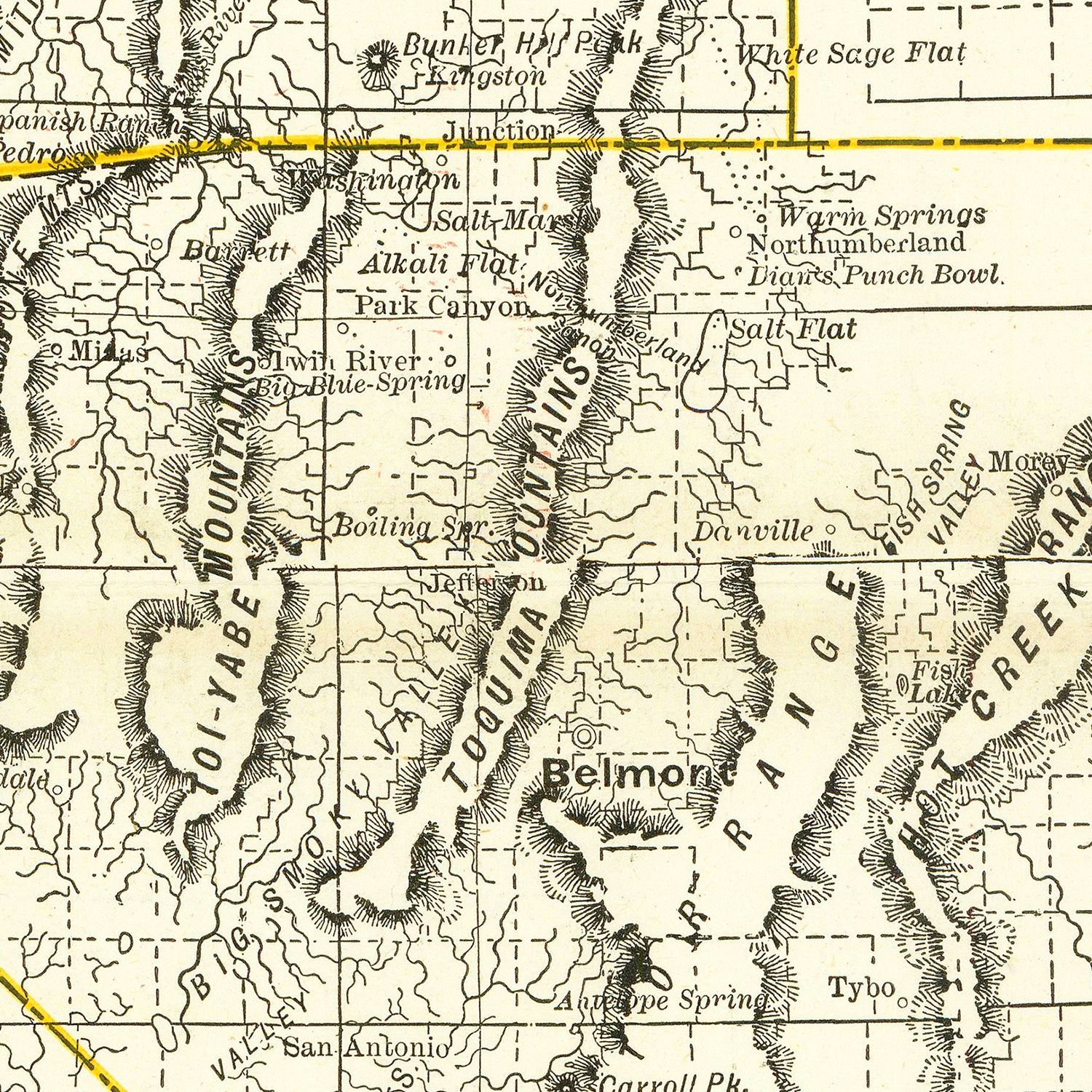 Vintage Railroad Map of Nebraska 1884 -Not available at Minden location-