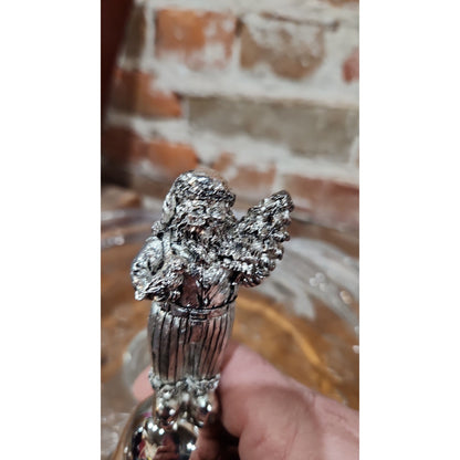 Vintage Livingquarters Annual Santa Bell 2001 Laquered Silver Plate