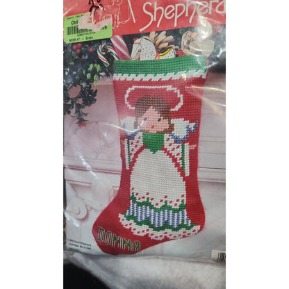 Vintage Good Shepherd Sixpoint Needlepoint Stocking Set of 2