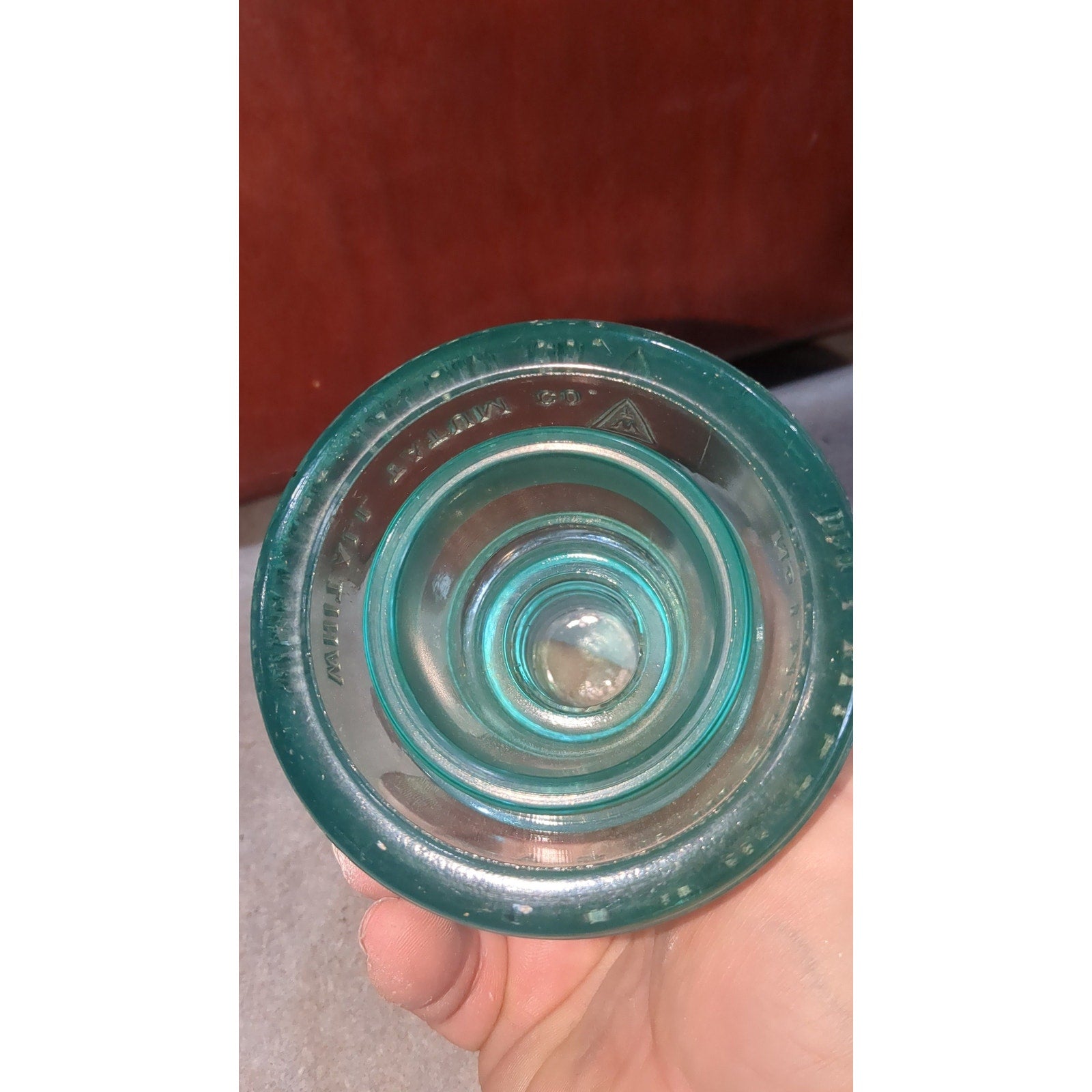 Vintage Insulator Whitall Tatum Co #1 Teal Blue Glass wh7