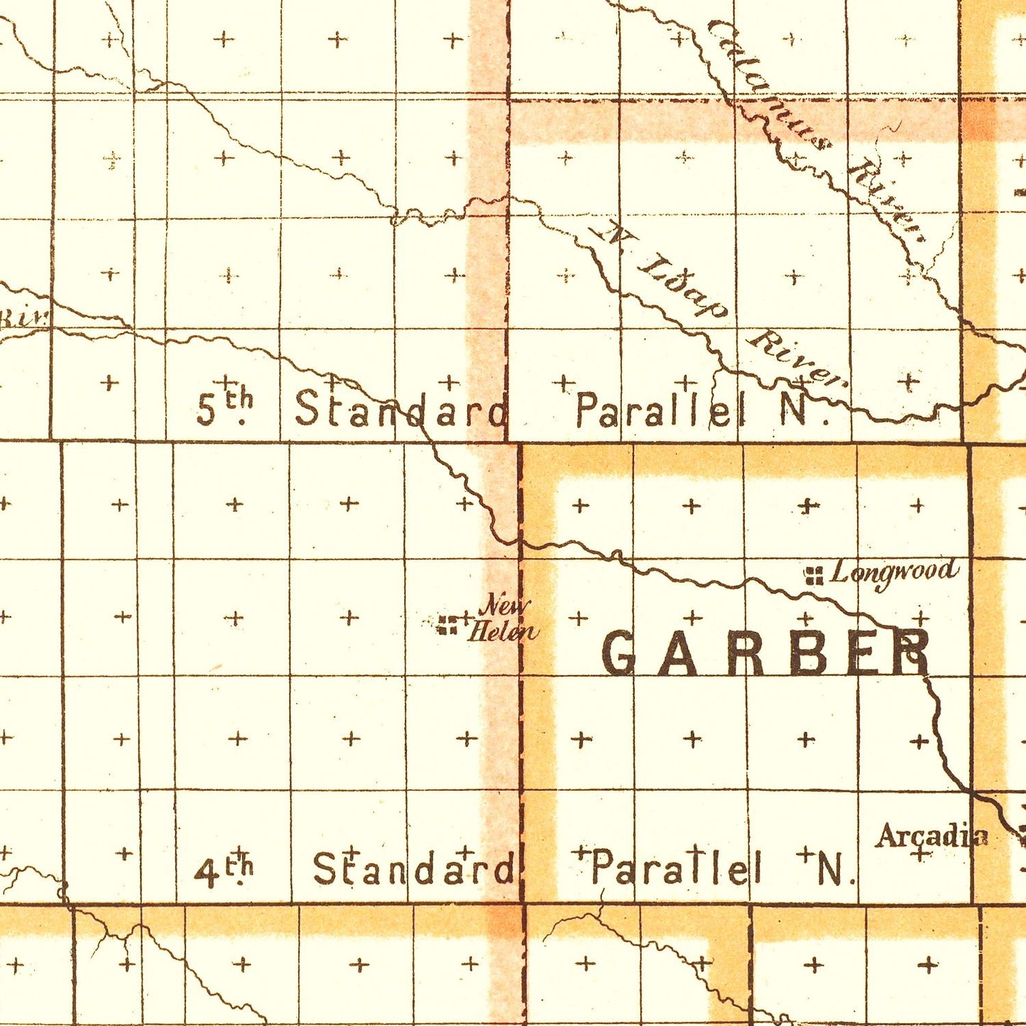 Vintage Map of Nebraska 1876 -Not available at Minden location-