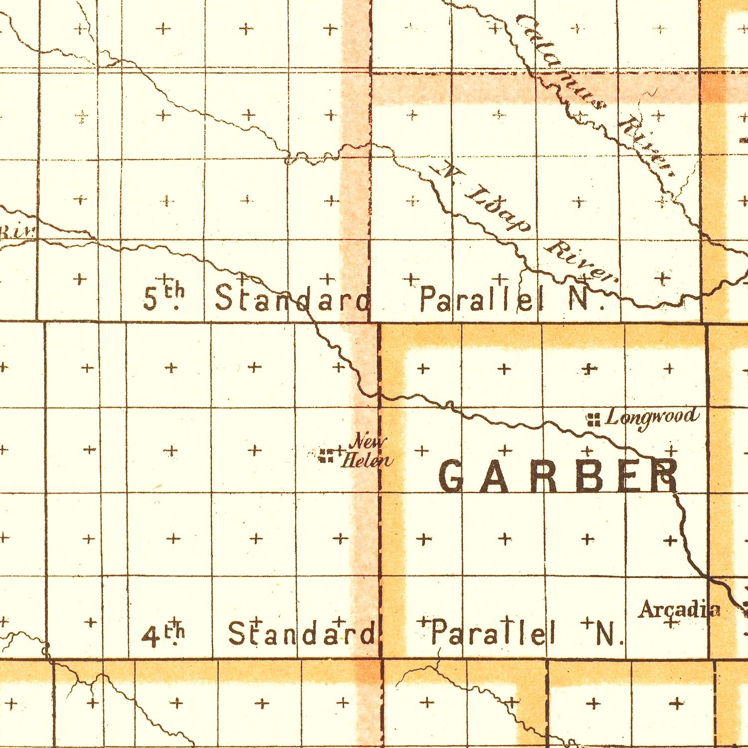 Vintage Map of Nebraska 1876 -Not available at Minden location-