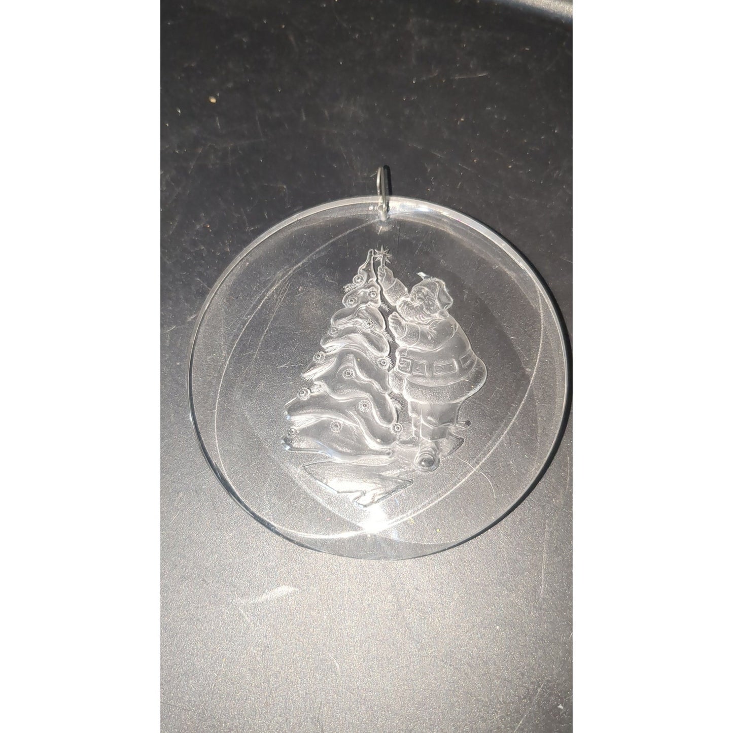 vintage Santa Christmas Tree Acrylic Ornament  AMSUN 1977