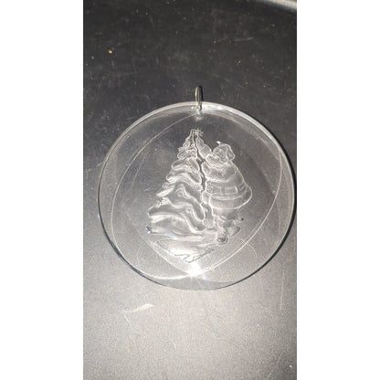 vintage Santa Christmas Tree Acrylic Ornament  AMSUN 1977