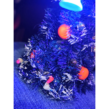 Vintage Bottle Brush Tree from 1950's Made in Japan Winking Merry Lite. Bulbs Glow UV light AS IS no lights no base bbt4